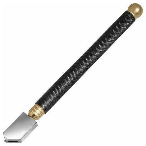 Professioneller Glasschneider, Glasschneidewerkzeug. Das geschmierte Wolframkarbid-Schneidrad schneidet Glas, Spiegel, Fliesen und Buntglas von 3 bis 12 mm. (1/5)
