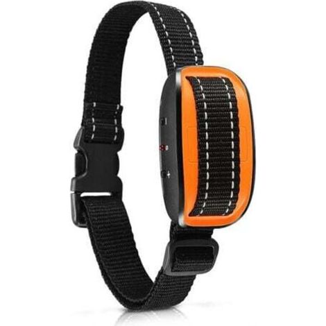 Collier anti-aboiement pour chien, collier d'auto-apprentissage réglable, 7 niveaux de sensibilité, collier anti-aboiement avec vibration et buzzer pour petits et grands chiens - Orange (1/4)