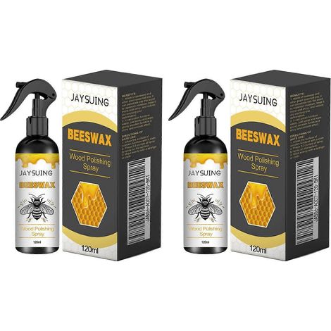 Spray de cire d'abeille pour le bois, cire d'abeille naturelle pour meubles en bois, soin et réparation des rayures pour parquets (2 pièces) (1/4)