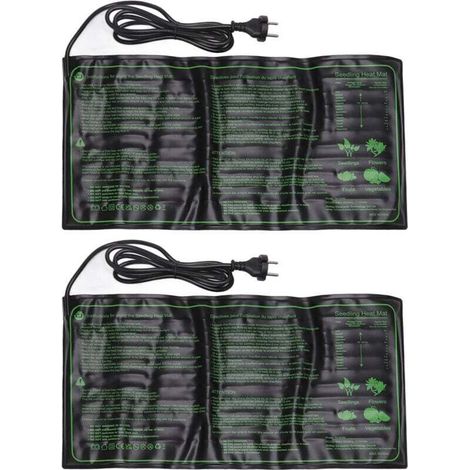 ZVD 2 Pièces Tapis Chauffant Imperméable Pour Semis,Coussin à Température Constante pour la Croissance des Graines de Plantes,Prise UE 220-240V