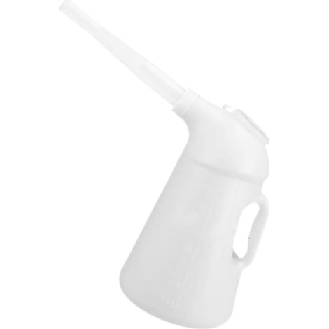 Bouteille Distributrice D'huile en Plastique Blanc Moteur 2l Bec Anti-éclaboussures pour Voiture et Machines Domestiques Lors de Voyages (1/5)