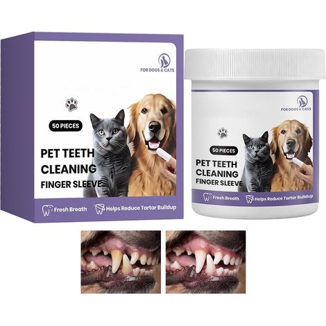 Lingettes Dentaires Chat 50 Pièces Nettoyage Profond Rafraîchisseur Lingettes Dentaires Animaux Pour Chiot Maison Animalerie , Soin Des Dents (1/5)