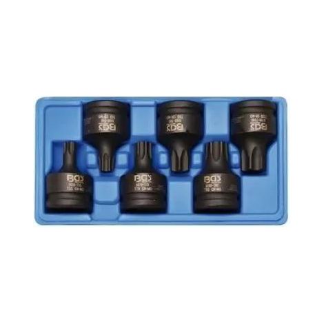 Bgs Juego de dados de impacto 6 piezas negro 20 mm