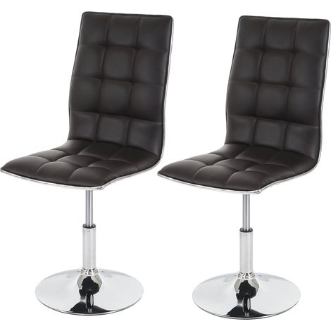 2x chaise de salle à manger HWC-C41, fauteuil, similicuir - marron