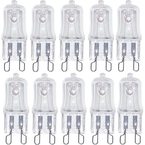 Ulisem 10er-Pack G9 230 V 20 W klare Halogen-Ersatzlampen für Lichtwinkel, Warmweiß 2700 K (1/4)