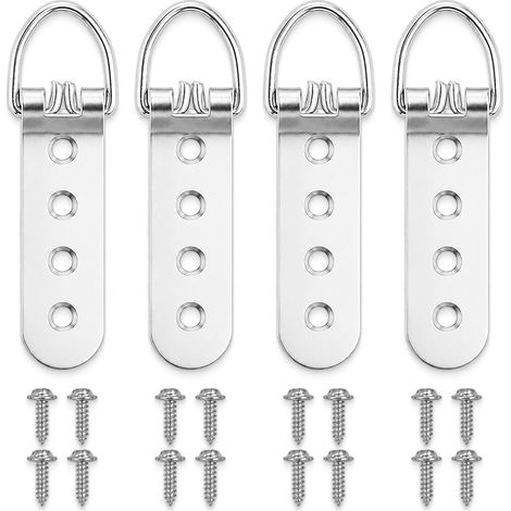 4 pièces crochets pour tableaux lourds, montage par vis pour tableaux, miroirs et cadres, suspension murale pour bois et plâtre, support stable pour photo, puzzle et déco (1/5)
