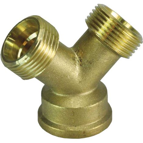"RACCORDO A 3 VIE IN OTTONE GIALLO 3/4"""" F/M/M"