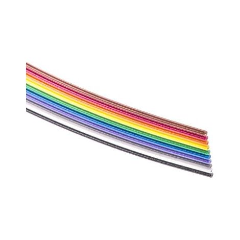 Câbles en nappe 3M 3302 10 voies, pas de 1.27mm 28 AWG, Multicolore ( Prix pour Bobine de 30 Mètres )