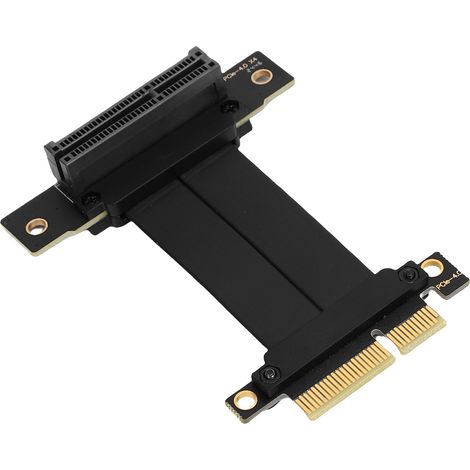 Câble d'extension pour carte graphique Gen 4 GPU GPU PCIe 4.0 x4, câble riser 8 Go/s à 90° pour M.2, WiFi, USB, carte son, SSD, 10 cm / 3,9 pouces (1/5)