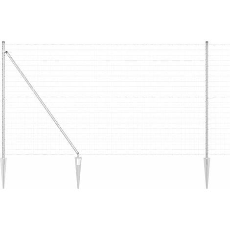 Grillage rouleau，Clôture Euro avec 7 poteaux à pointe 1.5x10 m Acier galvanisé CFW4464877 (1/5)
