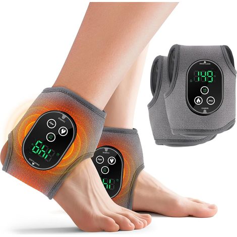 Masseur de pieds électrique sans fil 2 pièces, masseur de pieds 3 en 1 avec 3 modes de vibration, 4 niveaux de chauffage (50-65 °C), 3 modes de minuterie, batterie rechargeable 3000 mAh, masseur de pi (1/5)
