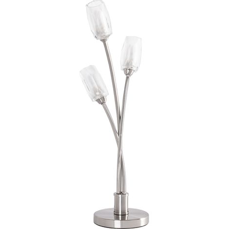 Litecraft Macti Table Lamp 3 Arm Base With Cut Glass Shades - Satin Nickel (1/5)