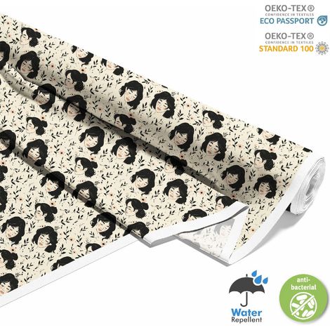 Dekorativer Oxford-Stoff für den Außenbereich – Feminines Motiv DX10595 (1/5)
