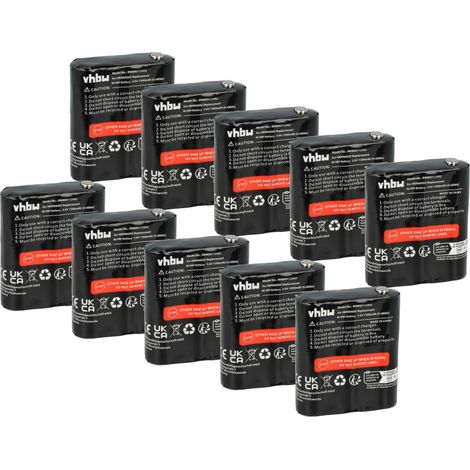 vhbw 10x Battery compatible with Motorola Talkabout T5410, T5200, T5420, T5400, T5412, T5320, T5300 Radio, Walkie-Talkie (1300 mAh, 3.6 V, NiMH)