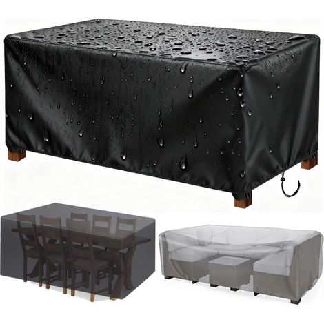 Exterieur Housse de Protection Salon de Jardin Rectangulaire Housse Table de Jardin 180x100x80cm/Longueur x Largeur x Hauteur Coupe Vent 420D Oxford Tissu Imperméable Bache de Protection Exterieur (1/5)
