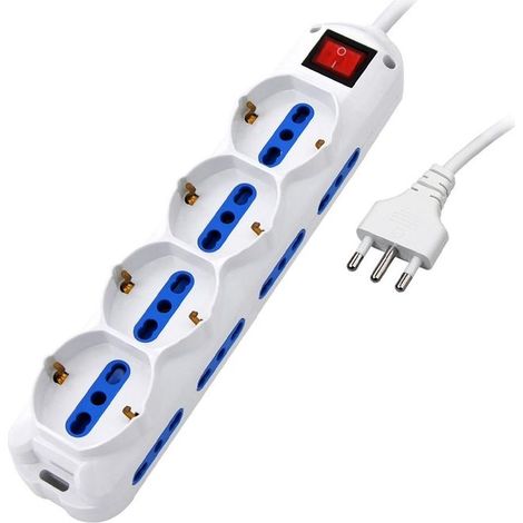 Atlantis P011-sl2514-w Multipresa 12 Posti 4 Schuko 8 Ita-eu Interruttore Spina 16a Bianca (1/2)