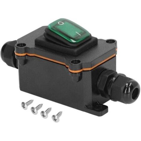 Interruptor basculante exterior de encendido/apagado, interruptor en línea de 4 pines, 12 V CC, resistente al agua IP65, 2 posiciones para terraza (verde)