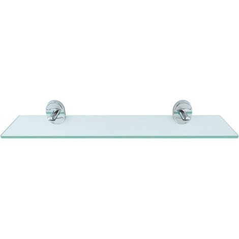 Trade Shop - Repisa De Cristal Para Cuarto De Baño Con Soporte De Pared De Acero Cromado 52002 - (1/2)