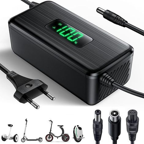42V 2A Electric Scooter Charger, Hoverboard Charger with 4 Connectors, Universal Charger for All 36V Lithium Batteries, (1/5)