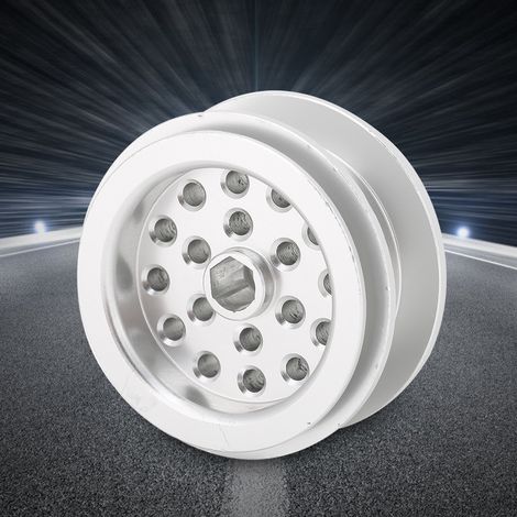 Jante métallique argentée pour voiture RC 1/16, pièce de rechange pour modèles radiocommandés - 1 unité (1/4)