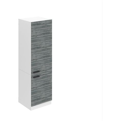 BELINI Colonne de Cuisine pour Réfrigérateur Encastrable SSL60 I Armoire de Cuisine avec 2 Portes I Meuble Cuisine - Teille: 57,6 x 60 x 204 cm I Armoire de Rangement - Couleur: chêne Glamour (1/5)