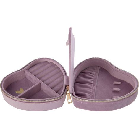 Boîte à bijoux cœur en velours lilas - lilas (1/4)