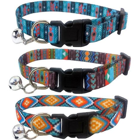 Collar para gato de estilo bohemio para uso exterior, 3 piezas, accesorios decorativos para mascotas. (1/5)