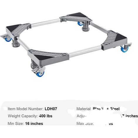 Support de Mini Réfrigérateur Mobile, Base Mobile Réglable, 4 Roues Pivotantes à Verrouillage (1/5)