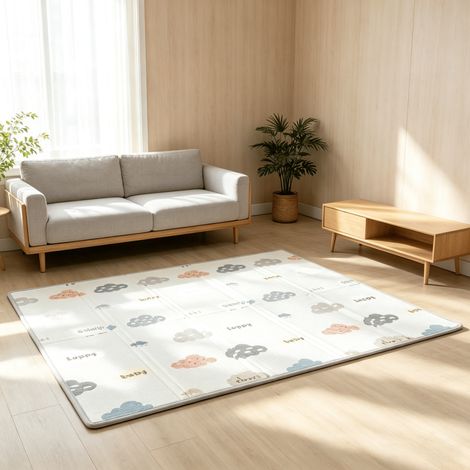 Tapis de jeu pliable double face 79 x 71 pouces, antidérapant et imperméable (1/5)