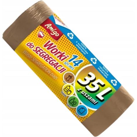 Braune LDPE-Müllsäcke 35l Amigo