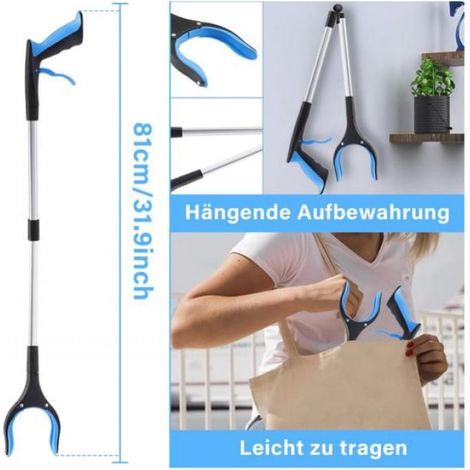 Pince Ramasse Objet 81cm, Pince Telescopique avec Crochet Magnétique,Pince pour ramasser sans se baisser, Pliable Rotative (1/4)