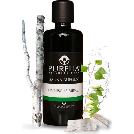 PURELIA Saunaaufguss Konzentrat Finnische Birke 100 ml natürlicher Sauna-aufguss - reine ätherische (1/5)