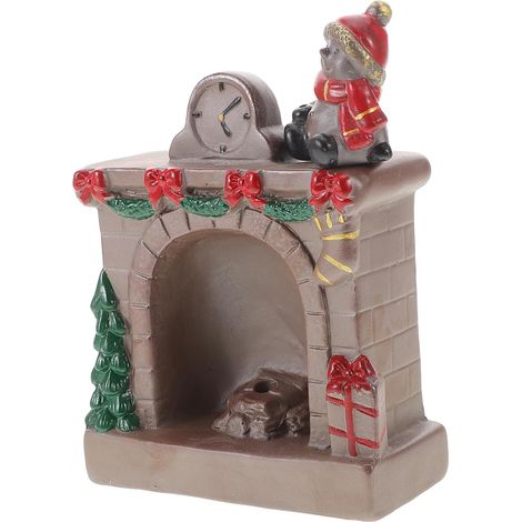 Brûleur Encens Forme de Cheminée de Noël Design Décoratif pour Maison Brûleur Encens à Reflux de Bureau Décoration Intérieure Artisanale (1/5)