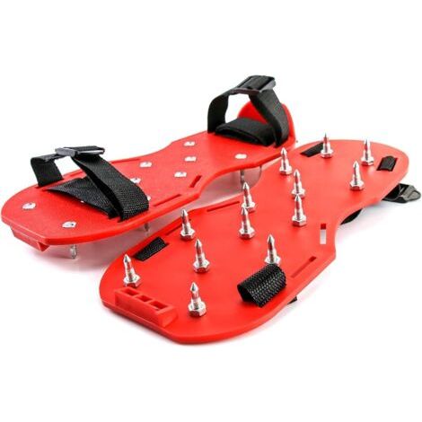 Chaussures à pointes avec pointes courtes de 28mm, parfaites pour les sols en époxy, les superpositions, l'installation de la couverture, couleur Rouge (1 paire) (1/5)