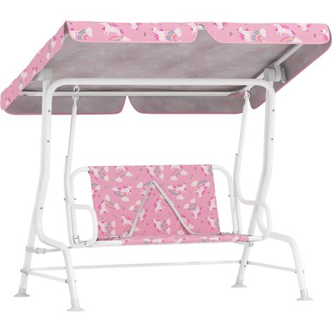 Balançoire pour porche pour enfants à, réglable, charge max 60 kg, rose, pour maison et usage quotidien, ceinture de sécurité