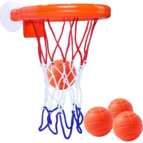 Panier de basket pour baignoire avec ballons jeu de tir pour enfant et bébé accessoire de bain ludique pour piscine et salle de bain (1/5)