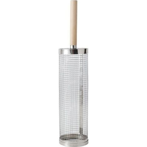 Panier à griller en acier inoxydable, ustensiles de barbecue avec poignée pliable - Idéal pour le camping ou les grillades dans le jardin (1 pièce, comprend une fourchette de 20 cm et un crochet de 10 (1/4)