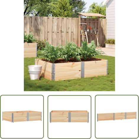 The Living Store Jardinière 150x100 cm bois de pin massif - Jardiniered'extérieure - Jardinière Bois - Pot De Fleurs Extérieur - Bac Plante - Décoration Jardin (1/5)