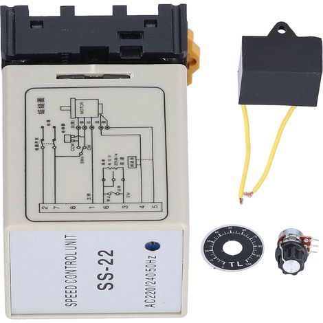 Régulateur de vitesse pour moteur à courant alternatif BERM, monophasé, 6 W à 200 W, 90 à 2 800 tr/min, 220 V/240 V, SS-22