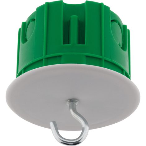 Zenitech – Boîte point de centre murs pleins Ø65mm – Crochets de suspension inclus – Charge maximale 25kg – Haute résistance au feu 850°