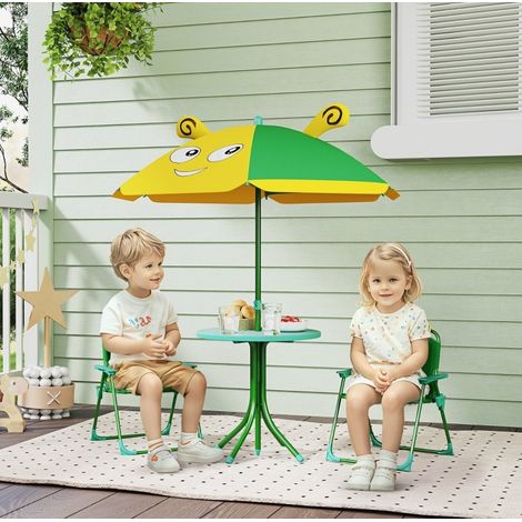Ensemble jardin enfants 49,5 x 49,5 x 50 cm vert – 2 chaises pliantes (1/5)