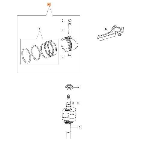 KIT DE PISTÓN ORIGINAL EMAK L66150412