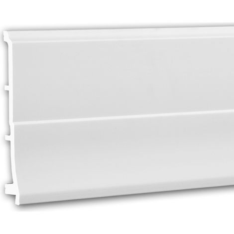 Skirting 653105 Profhome Base Moulding Baseboard Decorative Moulding Skirting Board contemporary design white 2 m