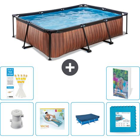 Exit-toys Piscina Exit Rectangular - Efecto madera - 300x200x65 cm - 7-piezas  S311 (1/5)