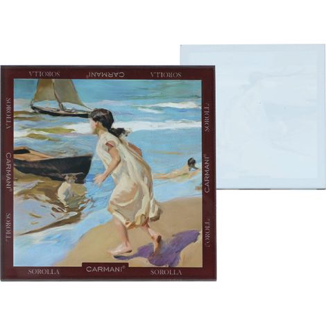 Carmani, posavasos de cristal aprox. 11,5 x 11,5 cm - sorolla/Niña entra en el mar (1/2)