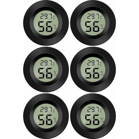 Mini termometro igrometro digitale LCD temperatura umidità5070℃ 10%99% RH Termometro portatile Termoigrometro Indicatore per ufficio Cucina Humidor Incubatrici Rettili (6 pezzi)B) (1/5)