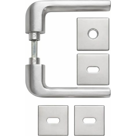 Coppia maniglie Carter Q8 con bocchetta foro chiave MM5 Zalor Cromo Satinato