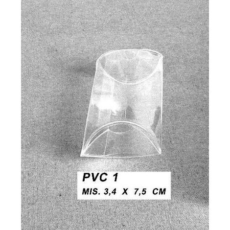 Set de 20 bonbonnières, boîte PVC plastique transparent porte dragées, marque-place 34x75 mm