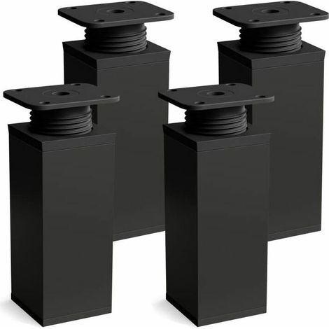Möbelfüße 4er-Set Design: Mattschwarz Höhe: 60 mm verstellbar Eckige Form