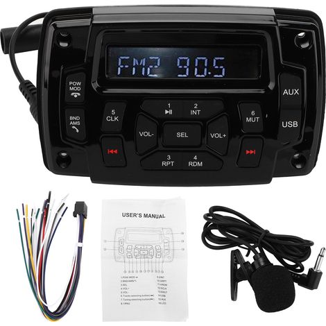 Lecteur MP3 Bluetooth, système sonore Radio USB, étanche IP66, pour salle de bain, bateau, Yacht, voiture, moto (1/5)